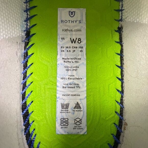 Rothys Womens White Knit Lace-Up Sneakers Size 8 - Picture 10 of 11